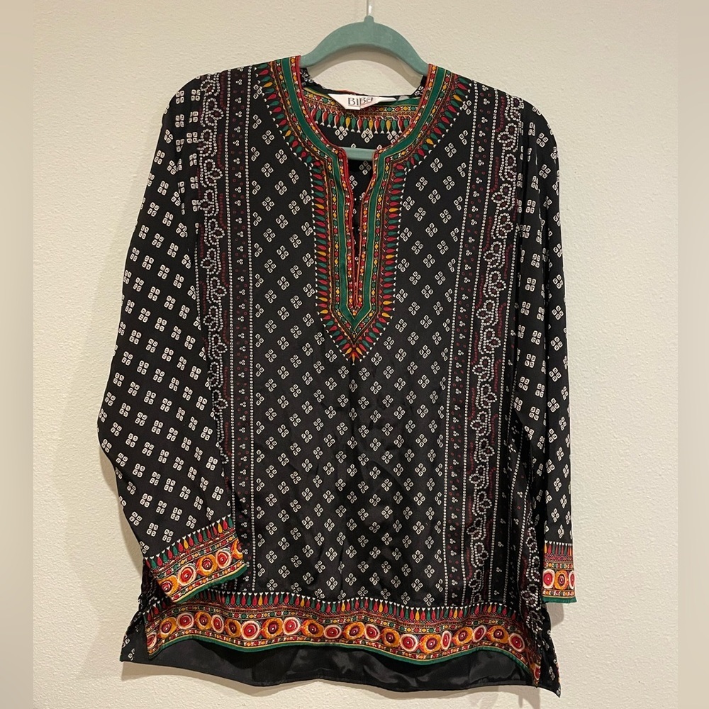 Biba black boho tunic size M